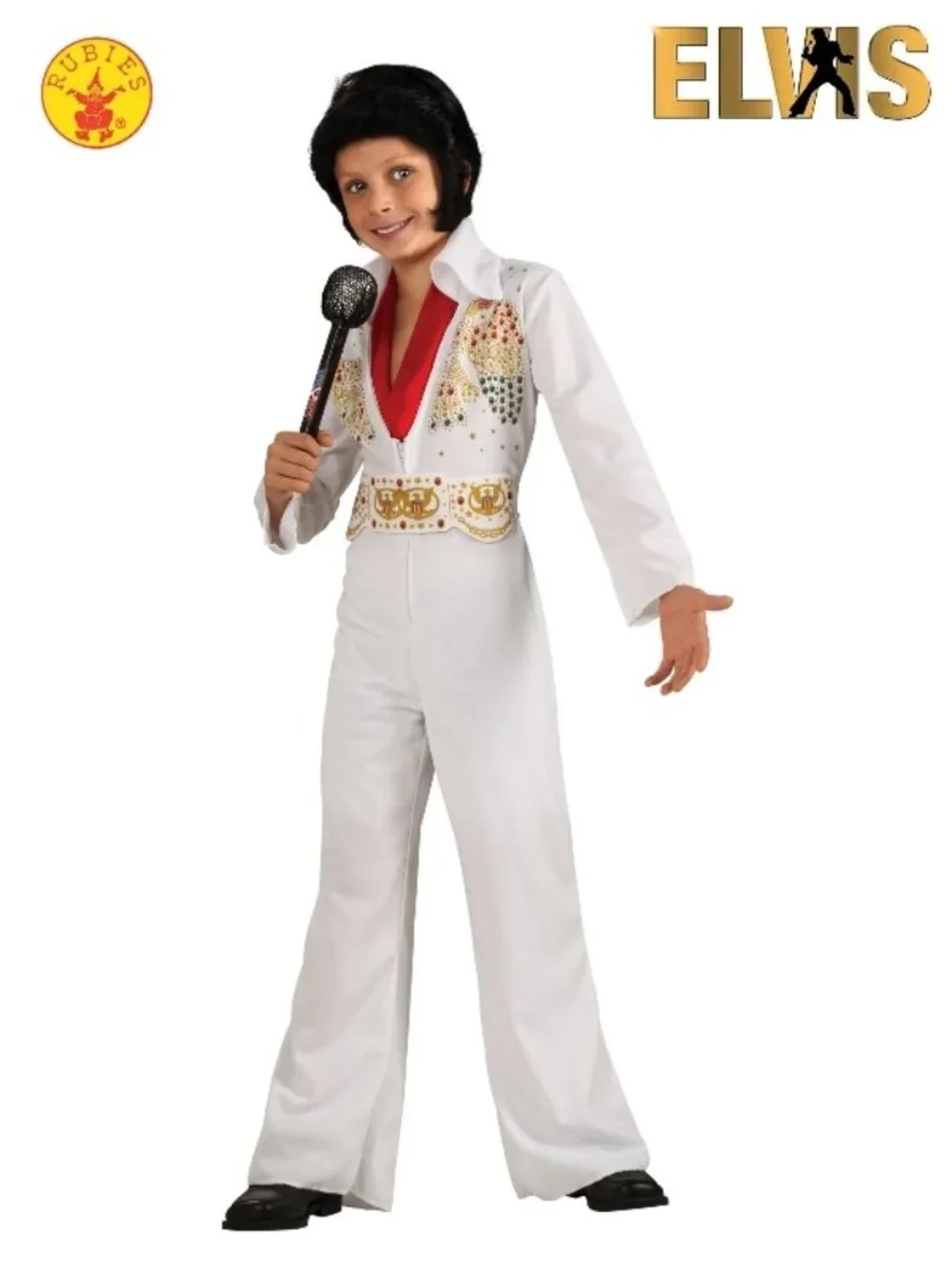Child Boys ELVIS PRESLEY Halloween Costume Jumpsuit Belt Scarf Size Med 8/10 NIP
